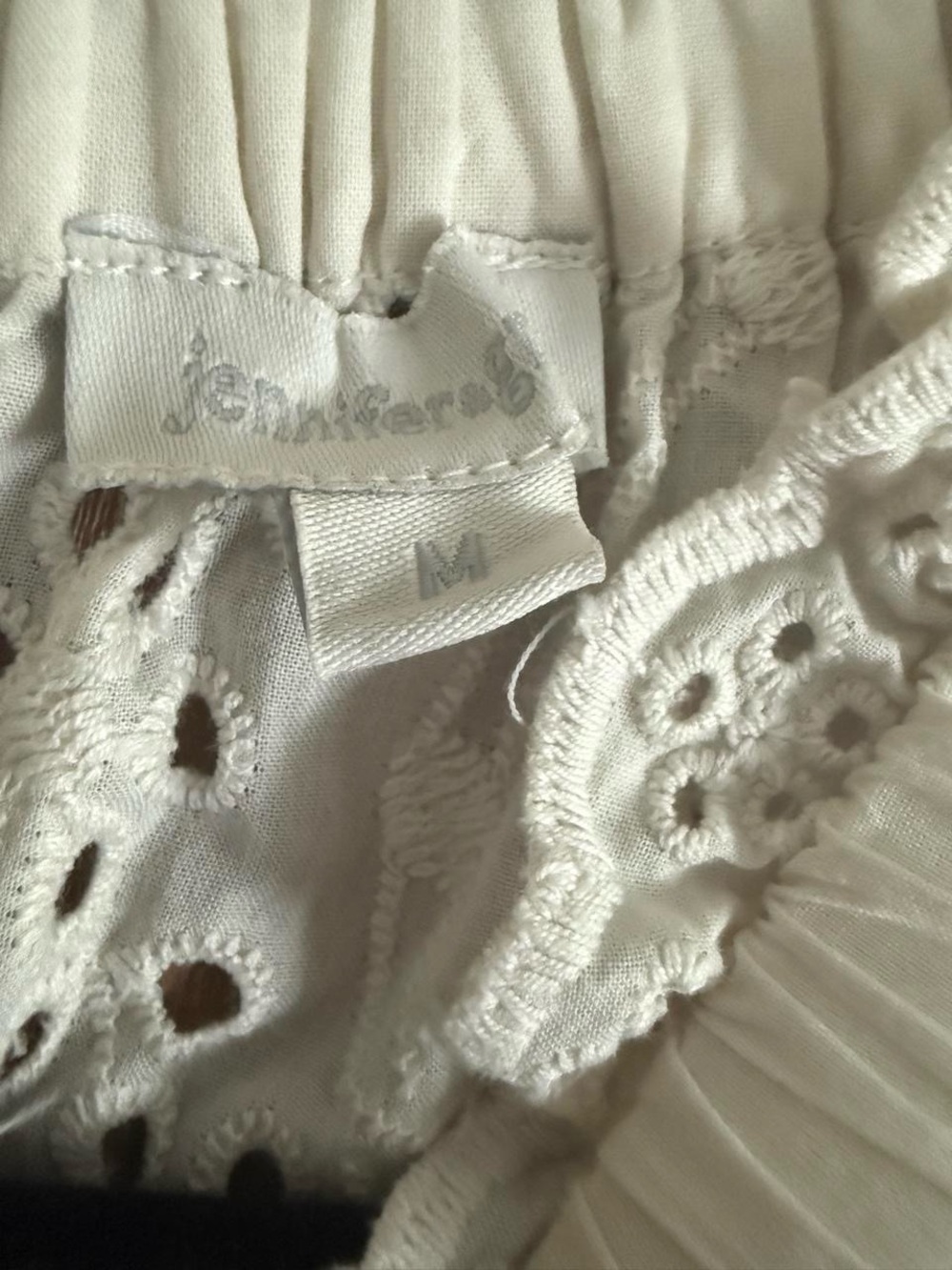 100% Cotton Ivory Eyelet Blouse - Picture 3 of 4